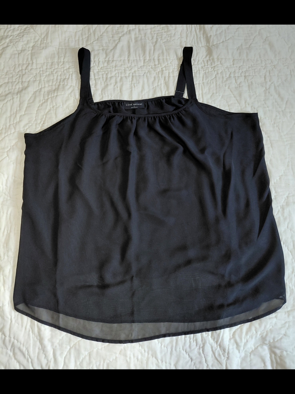 Lane Bryant Black Scoop Neck Sheer Camisole Tank NWOT